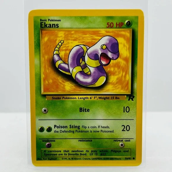 Pokemon | Toys | Pokmon Ekans 5682 Team Rocket 200 Wotc Unlimited Common  Card Nmmt | Poshmark
